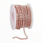 1 Yard SS6 Crystal Rose Gold Metal Chain Rhinestone Banding